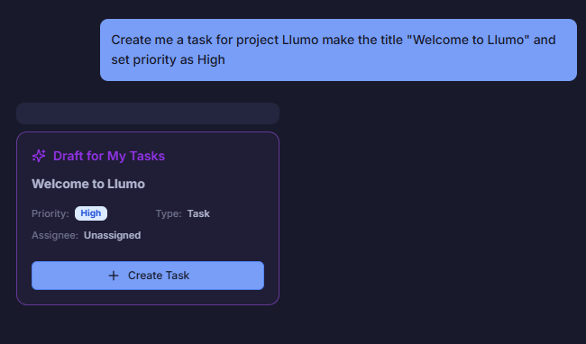 Luxon AI creating a task from a prompt
