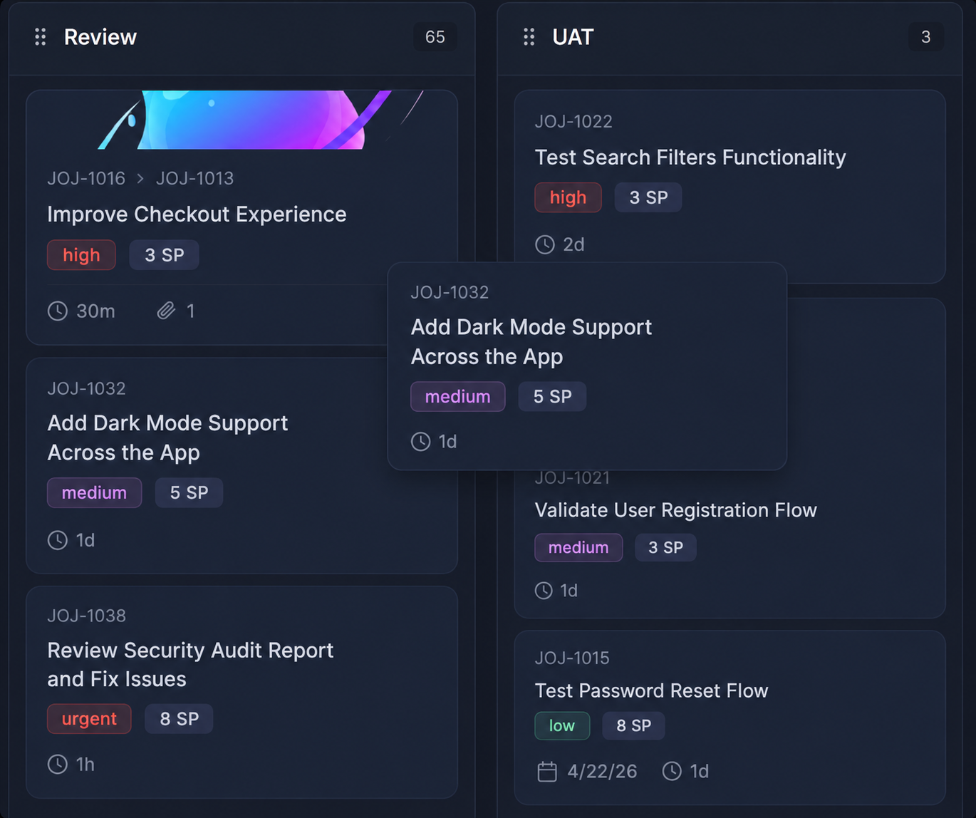 Llumo Kanban task detail